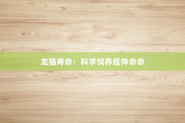 龙猫寿命：科学饲养延伸命命